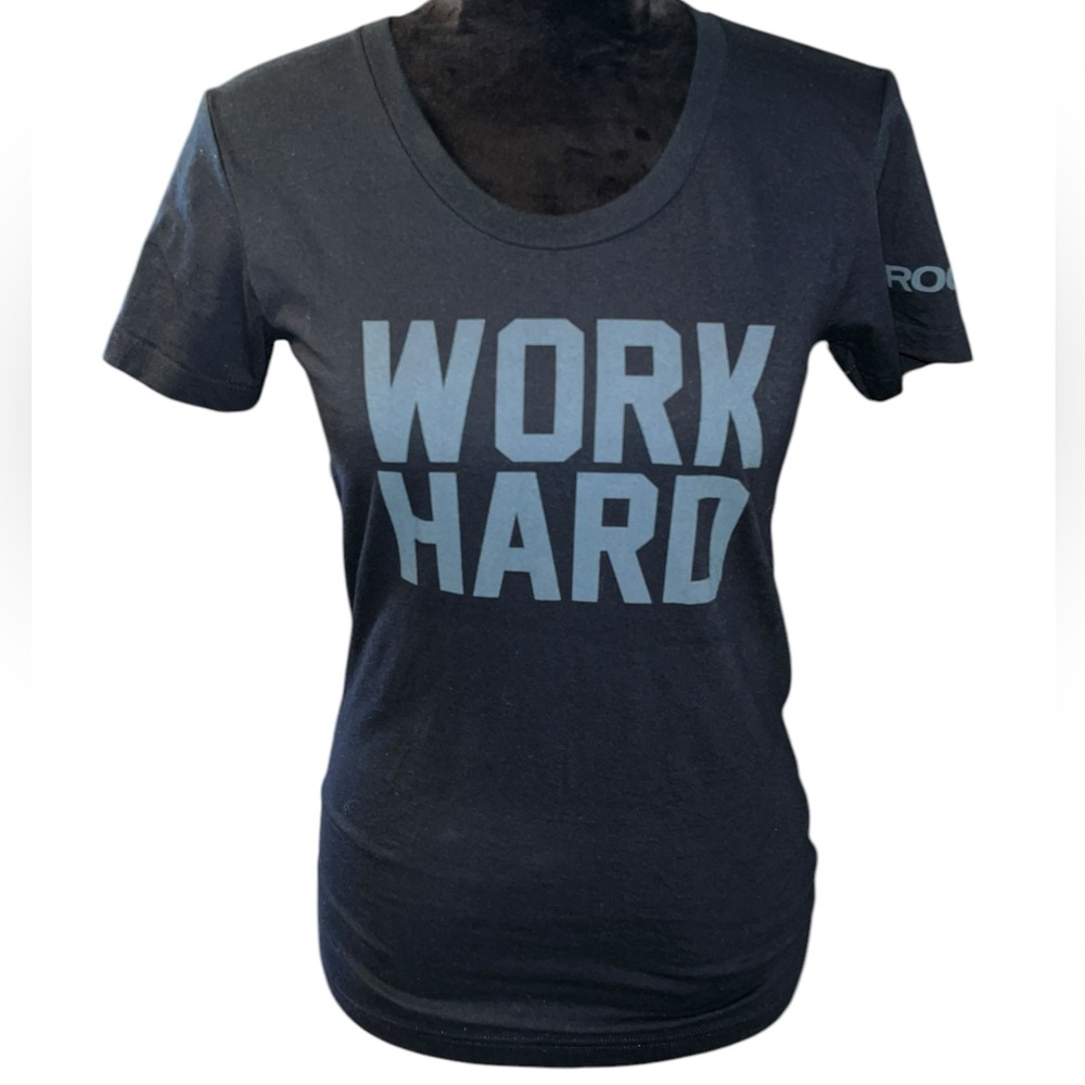 Rogue Work Hard Black Fitted Fitness T-Shirt - Size Medium